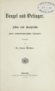 Tapa de Bengel und Oetinger