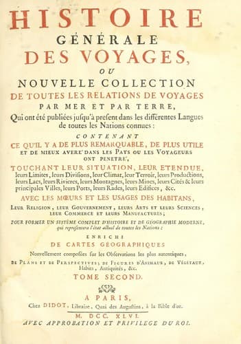 Tapa de Histoire Générale Des Voyages