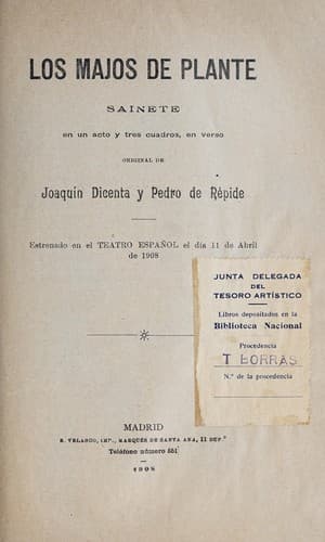 Tapa de Los majos de plante
