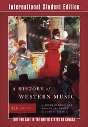 Tapa de A History of Western Music (Eighth International Student Edition)