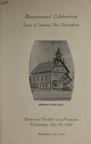 Tapa de Bicentennial celebration, Town of Newton, New Hampshire