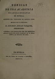 Tapa de Poesias de una academia de letras humanas de Sevilla