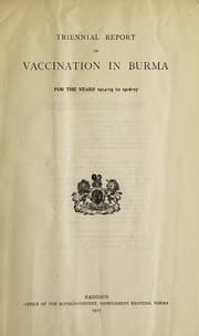 Tapa de Triennial report on vaccination in Burma