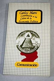 Tapa de Contribución A La Crítica De La Economía Política