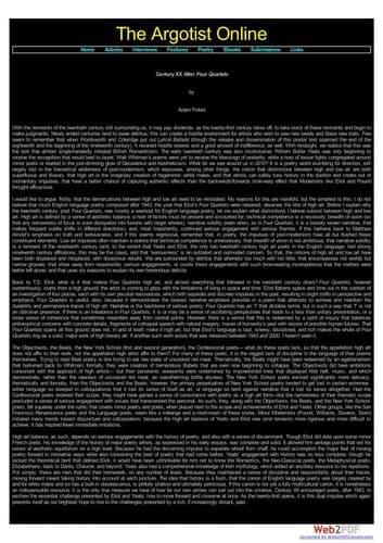 Tapa de Century XX after Four Quartets