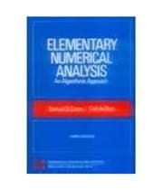 Tapa de Elementary Numerical Analysis An Algorithmic Approach