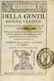 Tapa de Ornamenti della gentil donna vedova