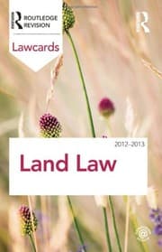 Tapa de Land Law Lawcards 2012-2013