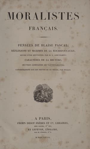 Tapa de Moralistes francʹais