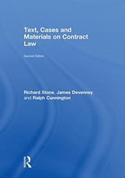 Tapa de Text, Cases and Materials on Contract Law