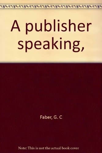 Tapa de A publisher speaking,
