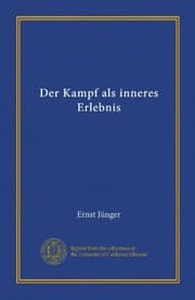 Tapa de Der Kampf als inneres Erlebnis (Vol-1) (German Edition)