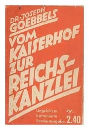 Tapa de Vom Kaiserhof zur Reichskanzlei : eine historische Darstellung in Tagebuchblattern (vom 1. Januar 1932 bis zum 1. Mai 1933)