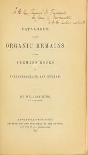 Tapa de A catalogue of the organic remains of the Permien (sic) rocks of Northumberland and Durham