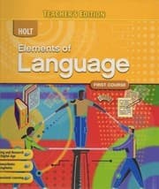 Tapa de 2009 Holt Elements of Language Course, Teacher's Edition