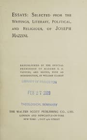 Tapa de Essays : selected from the writings, literary, political, and religious, of Joseph Mazzini