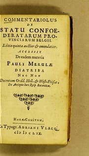 Tapa de Commentariolus de statu confoederatarum provinciarum Belgii