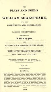 Tapa de The Plays and Poems of William Shakspeare (Comedy of Errors / Love's Labour's Lost / Two Gentlemen of Verona)