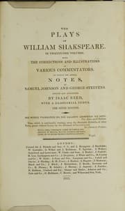 Tapa de The Plays of William Shakespeare in Twenty-One Volumes. Volume I