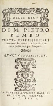 Tapa de Delle rime di M. Pietro Bembo