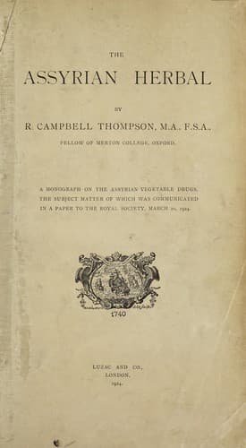 Tapa de The Assyrian herbal