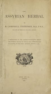 Tapa de The Assyrian herbal