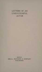 Tapa de Letters of an unsuccessful actor