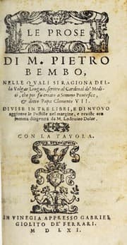 Tapa de Le prose di M. Pietro Bembo