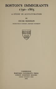 Tapa de Boston's immigrants, 1790-1865
