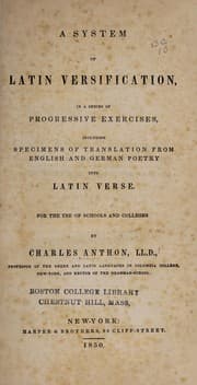 Tapa de A system of Latin versification