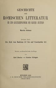 Tapa de Geschichte der römanischen Literatur bis zum Gesetzgebungswerk des Kaisers Justinian