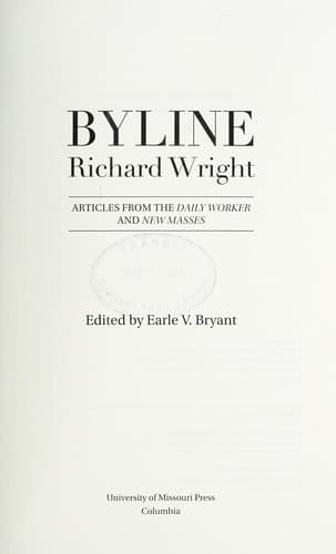 Tapa de Byline, Richard Wright