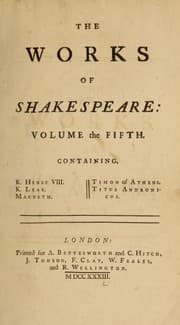 Tapa de The Works of Shakespeare (King Henry VIII / King Lear / Macbeth / Timon of Athens / Titus Andronicus)