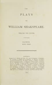 Tapa de The Plays of William Shakspeare (King John / Macbeth)