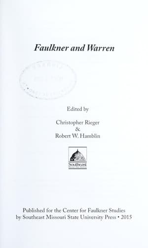 Tapa de Faulkner and Warren