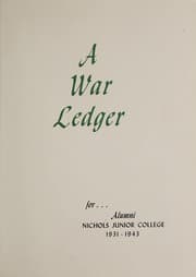 Tapa de A war ledger for-- alumni, Nichols Junior College, 1931-1943