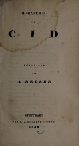 Tapa de Romancero del Cid