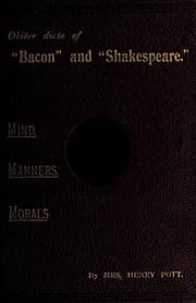 Tapa de Obiter dicta of Bacon and Shakespeare on manners, mind, morals