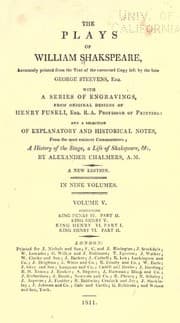 Tapa de Plays (King Henry IV. Part 2 / King Henry V / King Henry VI. Part 1 / King Henry VI. Part 2)