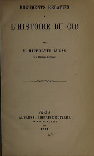 Tapa de Documents relatifs a l'histoire du Cid