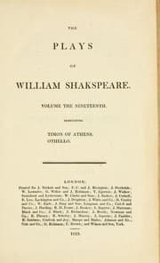 Tapa de The Plays of William Shakspeare (Othello / Timon of Athens)