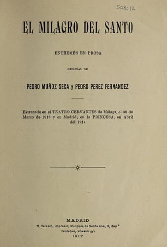 Tapa de El milagro del santo