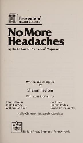 Tapa de No more headaches
