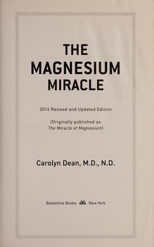 Tapa de The magnesium miracle