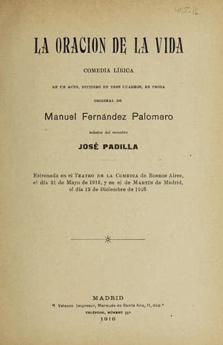 Tapa de La oración de la vida