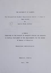 Tapa de The unclassified student registration option