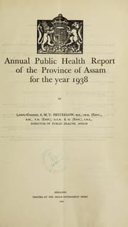 Tapa de Annual sanitary report of the Province of Assam