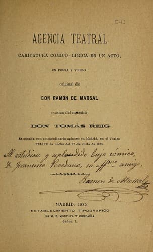 Tapa de Agencia teatral
