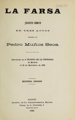 Tapa de La farsa