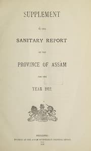 Tapa de Supplement to the sanitary report of the Province of Assam